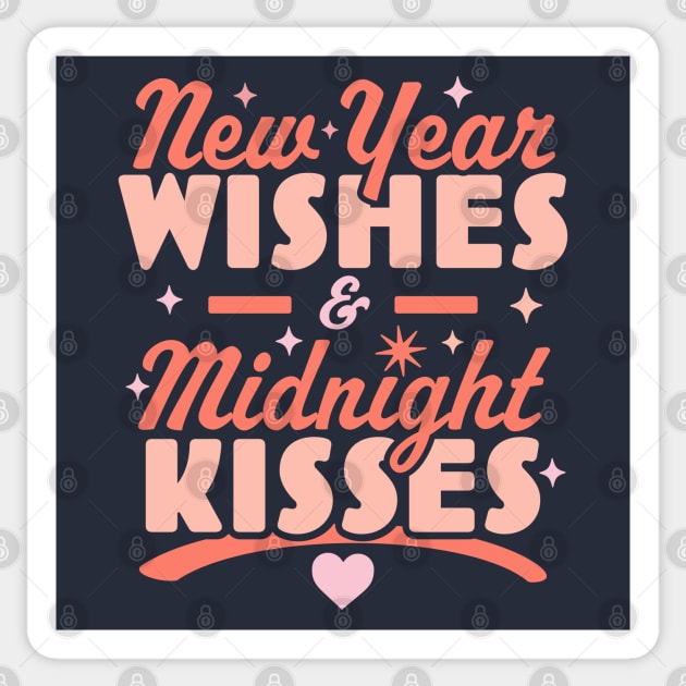 New Year Wishes and Midnight Kisses - Happy New Years Eve Sticker by OrangeMonkeyArt